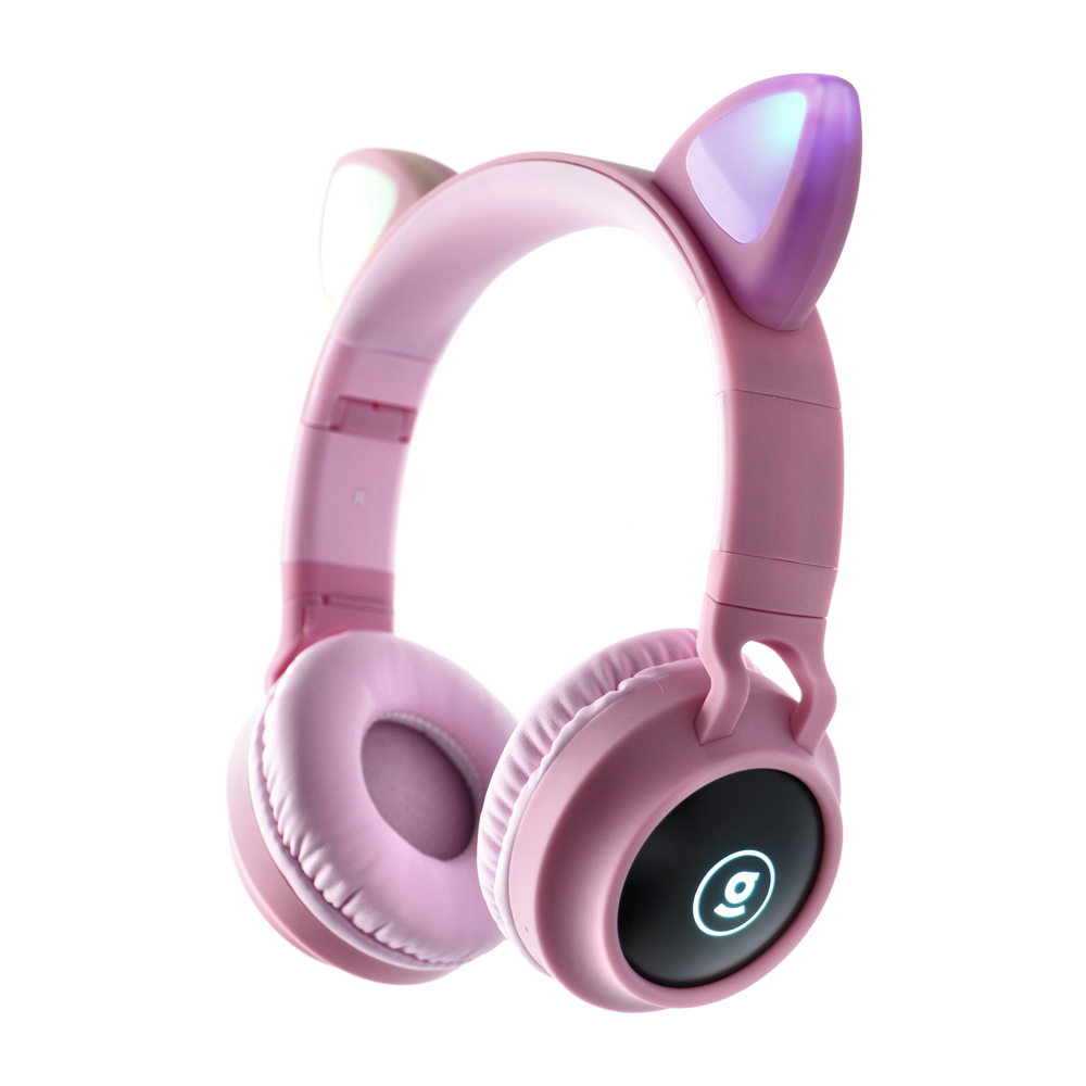 1-shot - Megoo kinder koptelefoon met katoortjes roze